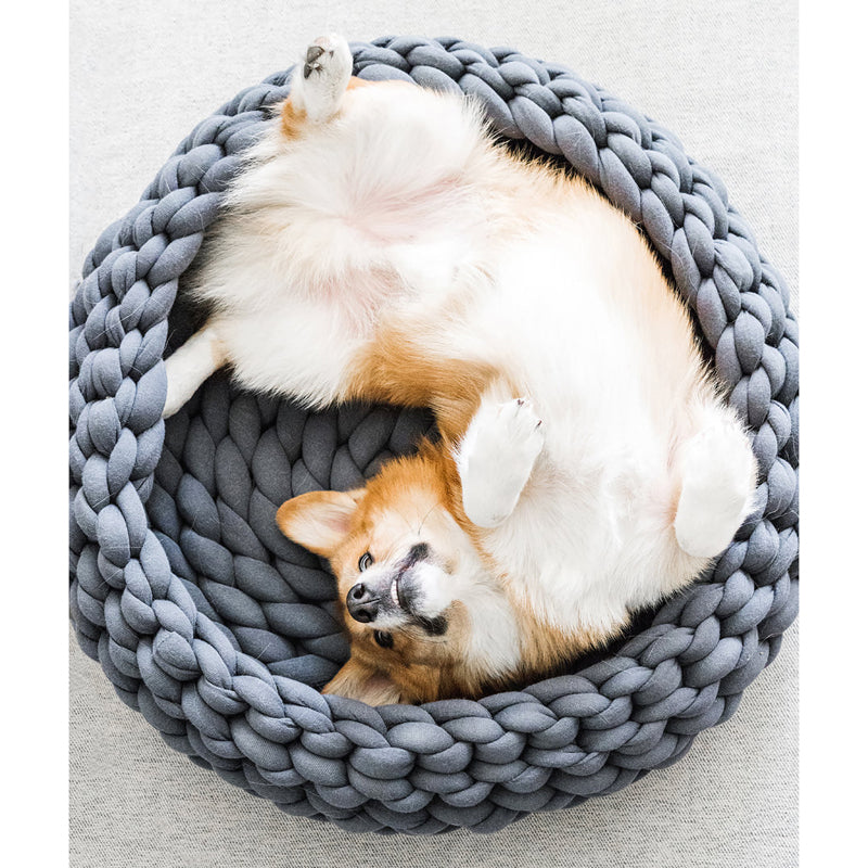 Braided Dog Bed Warming Dog House Soft Pet Nest Kennel Dog Baskets Indoor Sleeping Bag Cat Cage Puppy Cave Bed Sofa Plus Size