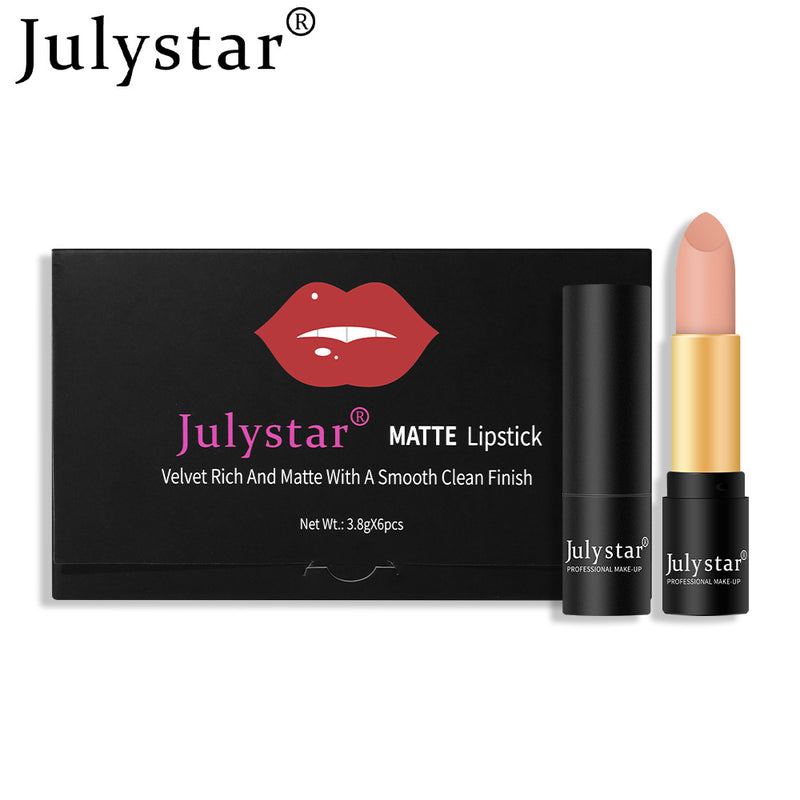 Matte Lipstick Lazy People Don't Stick To The Cup Colorless Lipstick Six Color Set