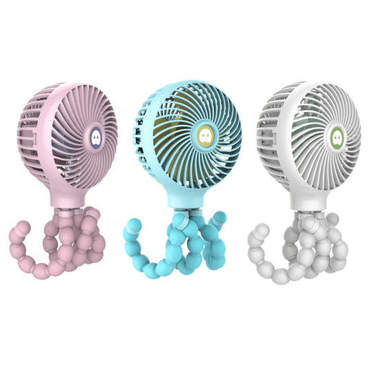 Mini Portable Hanging Octopus Shape Stand Adjustable Handheld USB Charging Fan Cooler