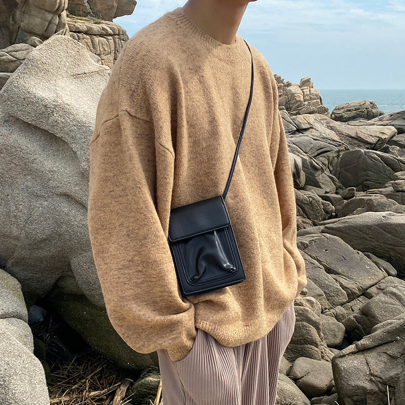 Boys Small Shoulder Bag All-Match Shoulder Bag Messenger Bag Male Ins Style Casual Backpack Student Japanese Mobile Phone Bag