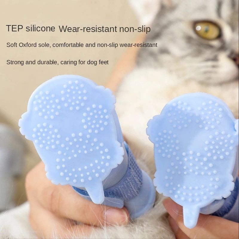 Dog Shoes Waterproof Anti-Skid And Wear-Resistant Outdoor Dog Rain Shoes Pet Scratch Proof Cat Shoes Supplies
