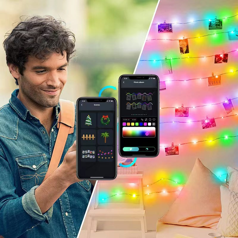 RGB Intelligent Point Control Magic Leather String APP Bluetooth Christmas Day Decoration Outdoor Atmosphere Color Lights