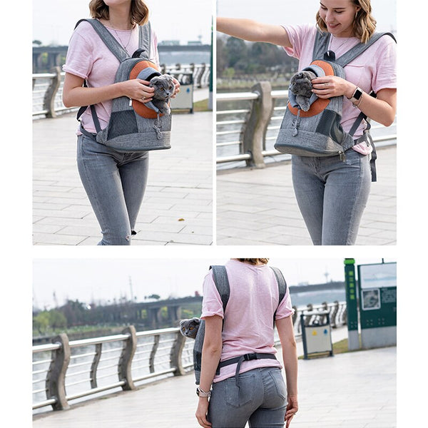 Pet bag Shoulder Dog Cat Carrier Portable Pet Puppy Travel Backpack Dog Cat Front Breathable Mesh Carrying Bags Cat Chest bag