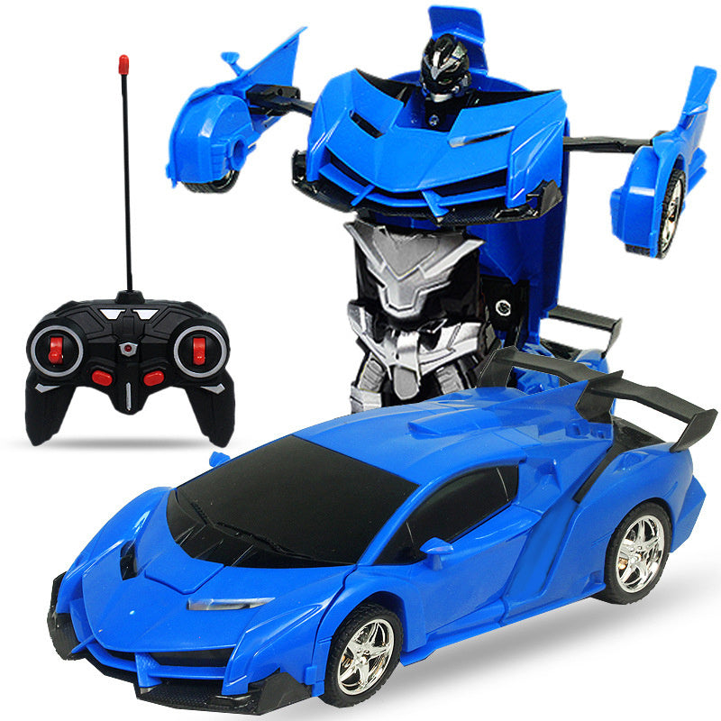 Remote Control Transform Car Robot Toy With Lights Deformation RC Car 360°Rotating Stunt Race Car Toys