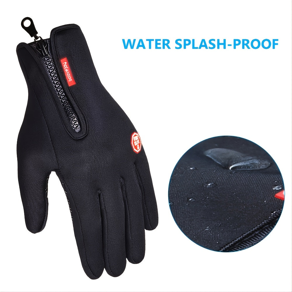 Men's Winter Warm Windproof Waterproof Warm Touch Screen Usable Gloves,Spandex Material Gloves