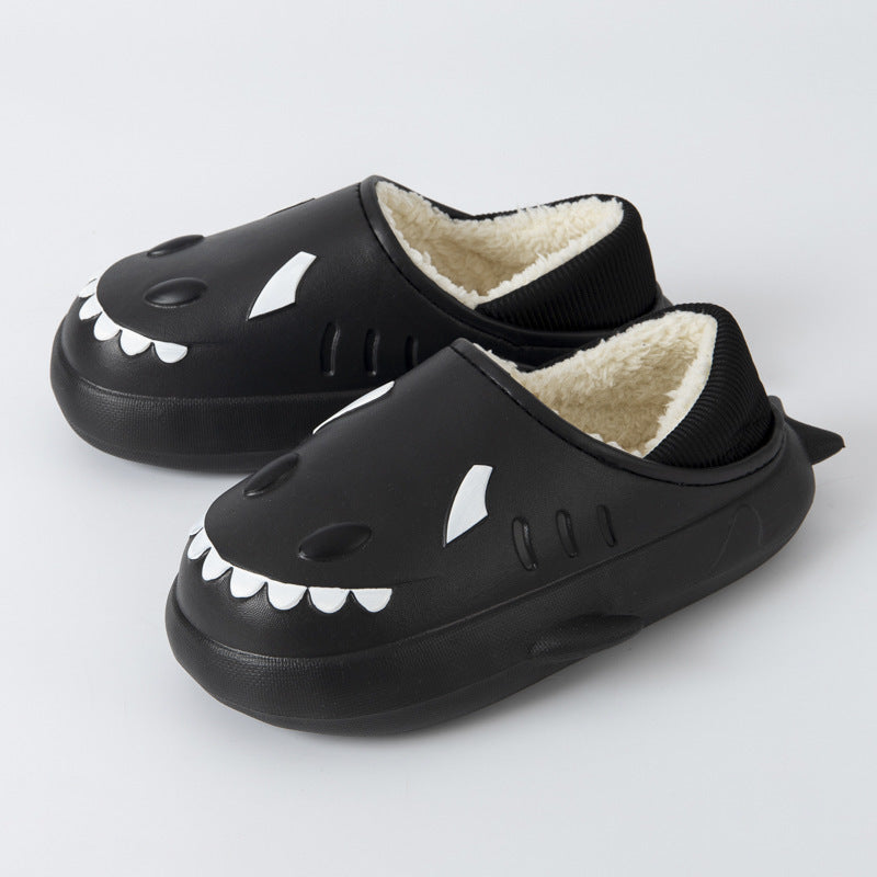 Autumn And Winter New Waterproof Shark Cotton Slippers Women Cute Indoor Household Warm Slippers