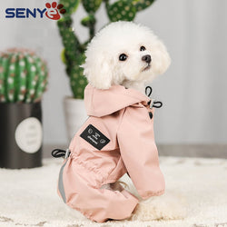 Impermeable Perro Dog Clothes Jacket Waterproof Mesh Breathable Sweat-Absorbent Reflective Dog Raincoat Coat Roupa Puppy Abrigo