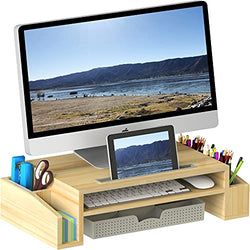 Desk Monitor Stand Riser with Adjustable Organizer
