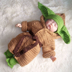 Hot Star Wars Yoda Outfits Crochet Baby Yoda Costume Newborn Baby Yoda Photography Props Knitted Cartoon Clothing