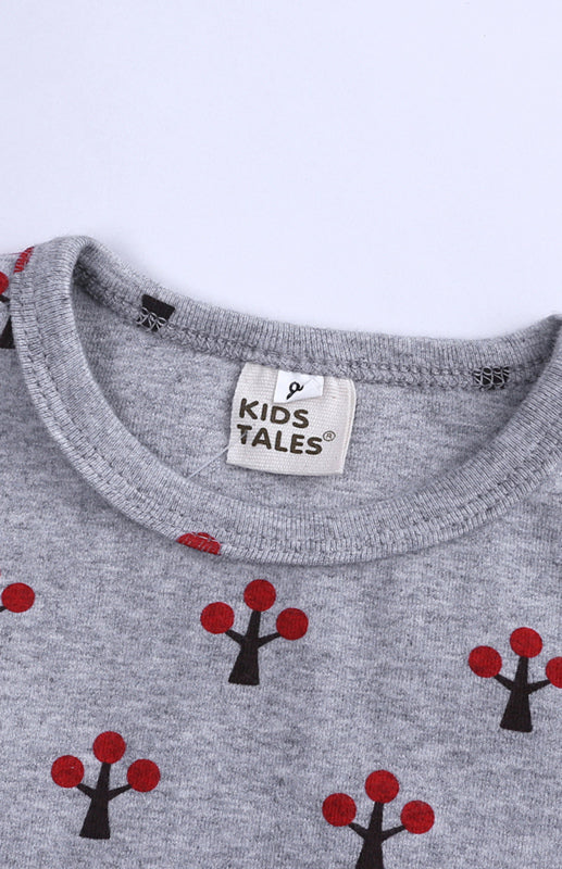 Children's Knitted Cotton Print Children's Loungewear Pajamas Set