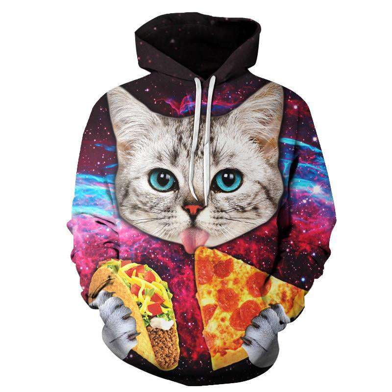 Pizza Cat Hoodies Men Women Sweatshirts 3D Pritned Pullover