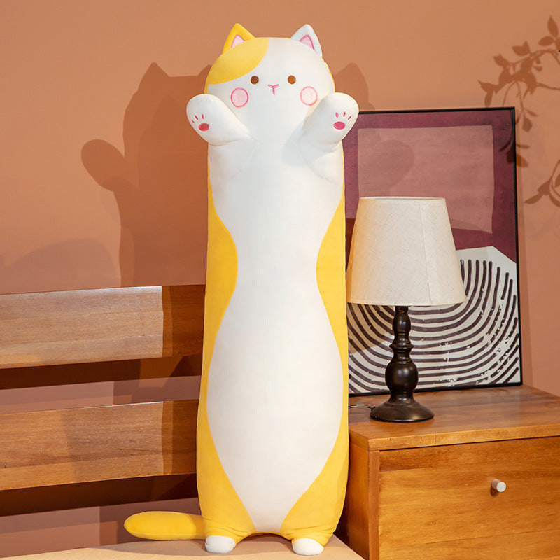 Japanese Chubby Cat Plush Toy Doll Cute Cat Pillow Children Bed Long Pillow Doll