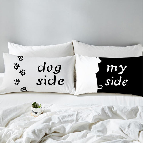 1pair 3D printing Bedding  cat&dog side Pillowcase Decorative