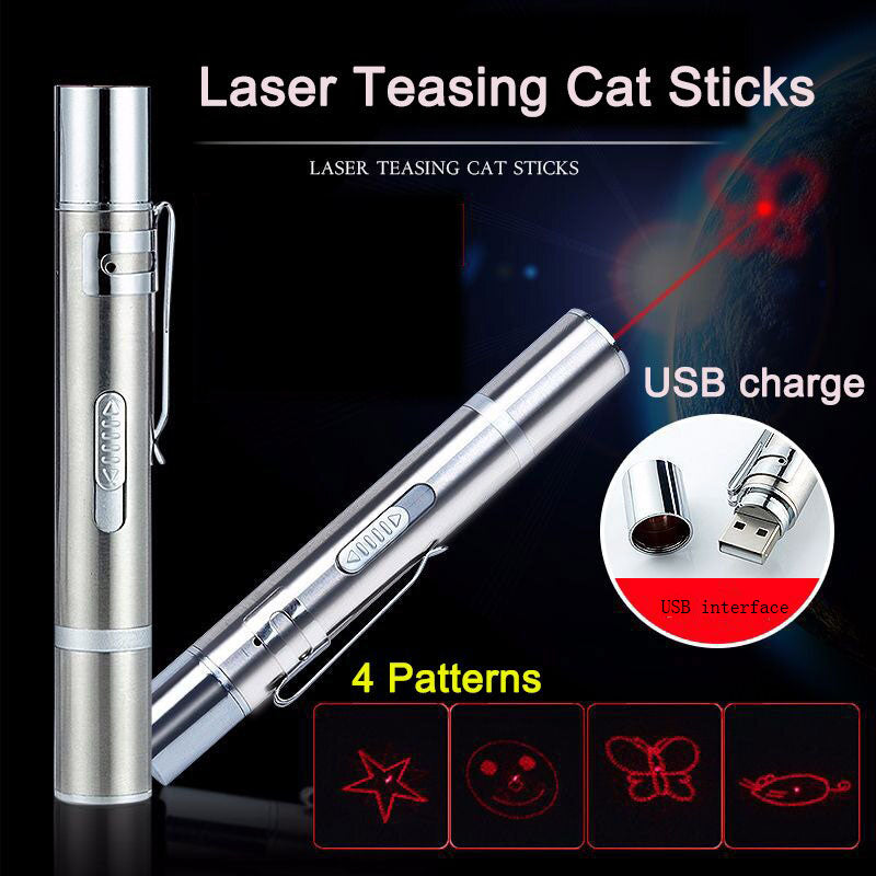 Laser funny cat stick infrared laser cat toy with USB charging