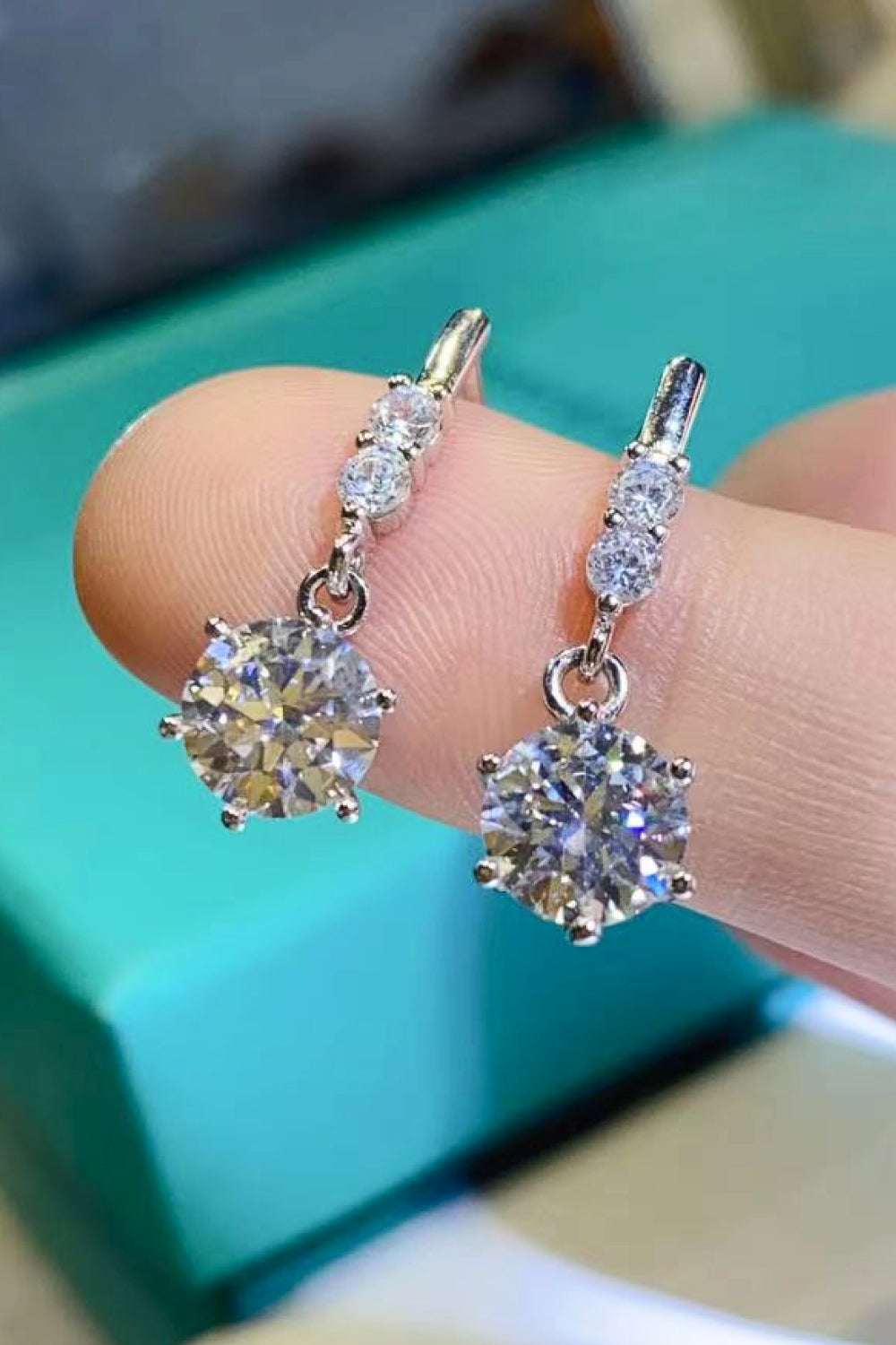 Get What You Need 2 Carat Moissanite Drop Earrings