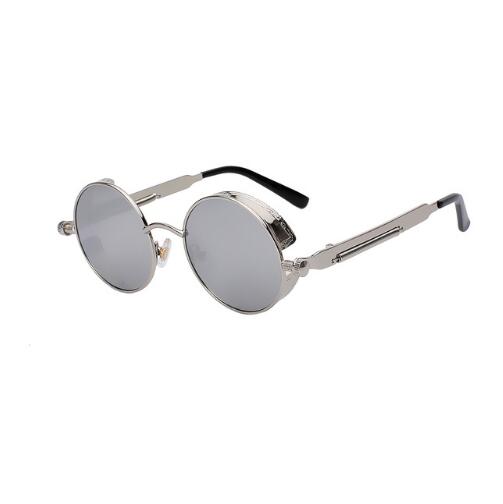 Round Metal Steampunk Sunglasses for Men Women
