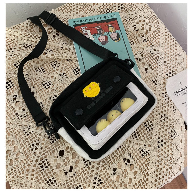 Cartoon Cute Ins Canvas Small Bag Women's Bag New Summer Student One-Shoulder Messenger Bag