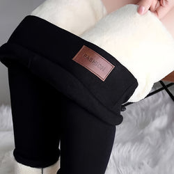 Women's Leggings ( Random Color Lining ), Solid Winter Velvet Thick Thermal Pants Warm Cotton Long Leggings