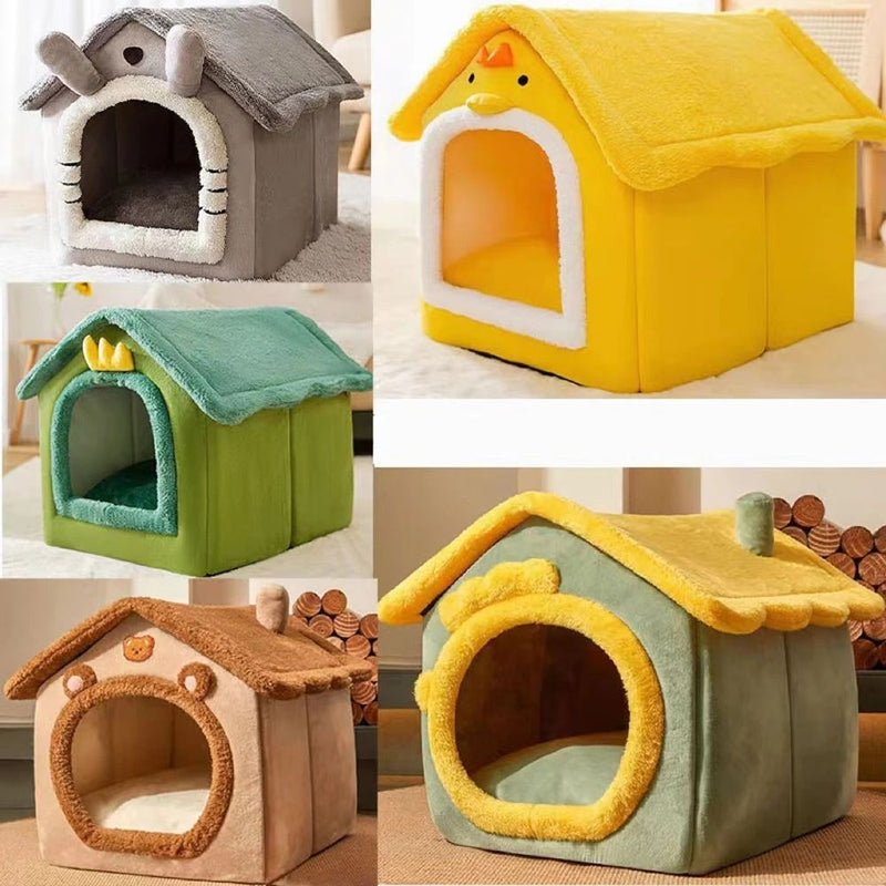 Cat Dog Nest Warm in Winter All Seasons Common Small House Pet Nest Villa Online Red Nest