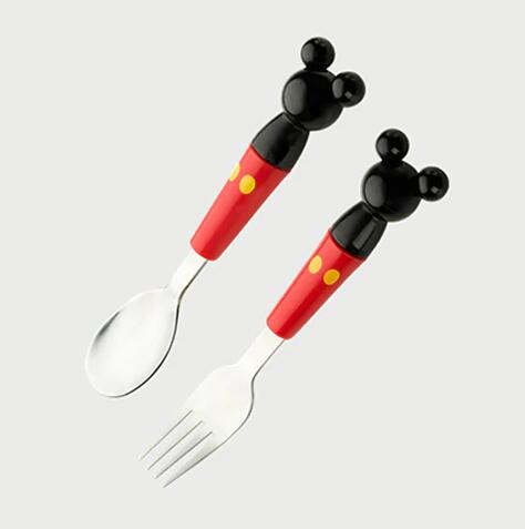 3pc/set Baby Dishes Stainless Steel Baby Spoon Fork Portable Box Set