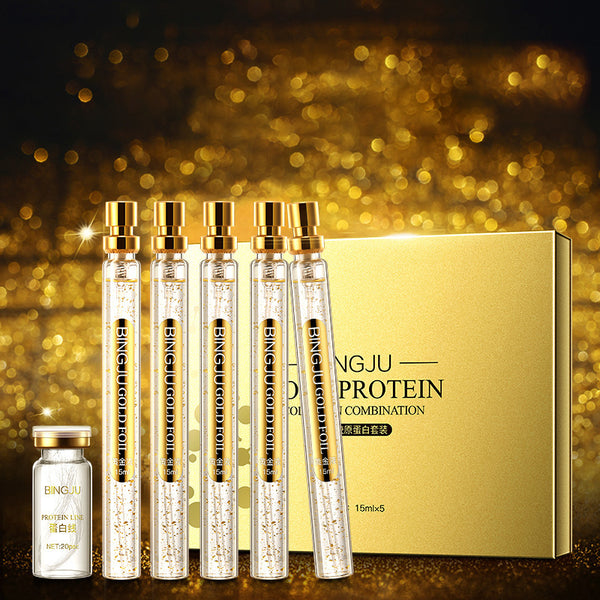 Ice Chrysanthemum Gold Protein Line Line Engraving Facial Light Lines Lifting Firming Micro-Engraving Set Box Skin Care Products