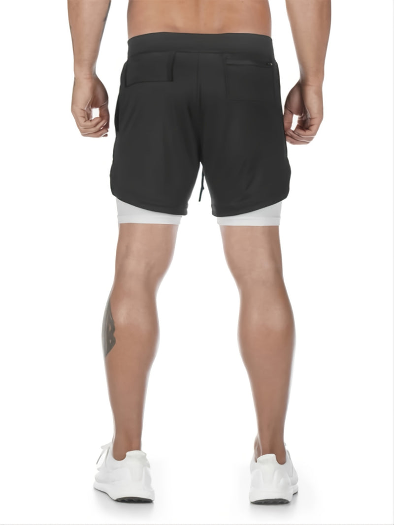 Two Sizes Smaller,  Men's Casual Running Shorts, 2 In 1 Sports Shorts With Phone Pocket Sweatpants Best Sellers