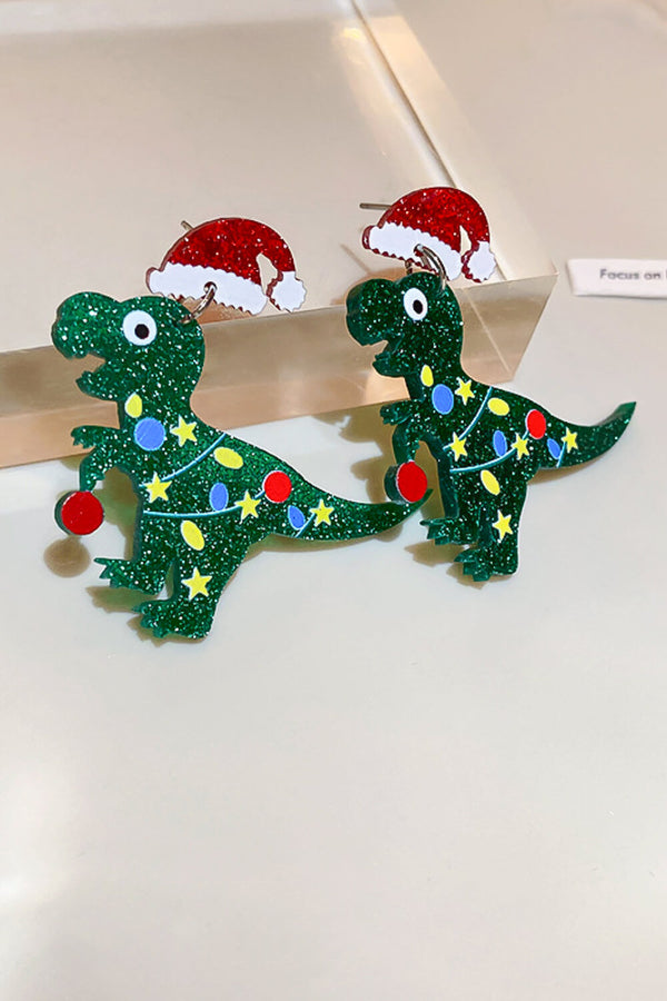 Christmas Contrast Dinosaur Earrings