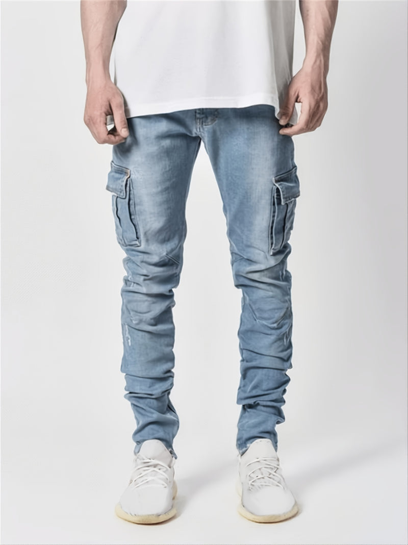 Men's High Stretch Solid Color Slim Jeans