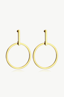 Stainless Steel Hoop Drop Earrings