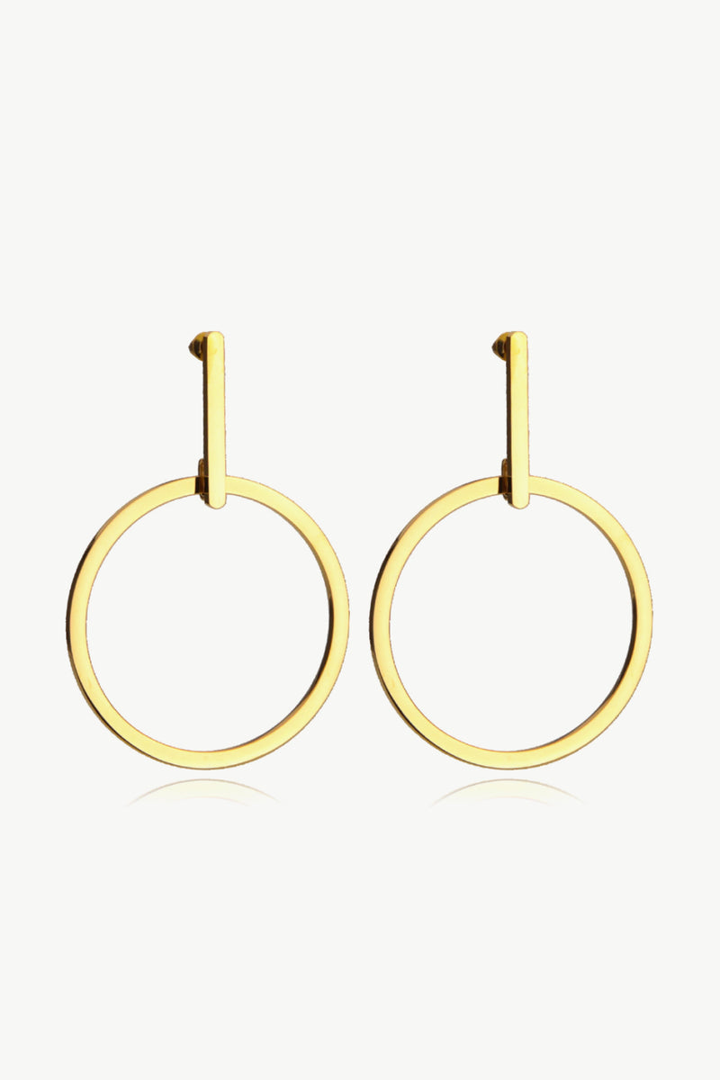 Stainless Steel Hoop Drop Earrings