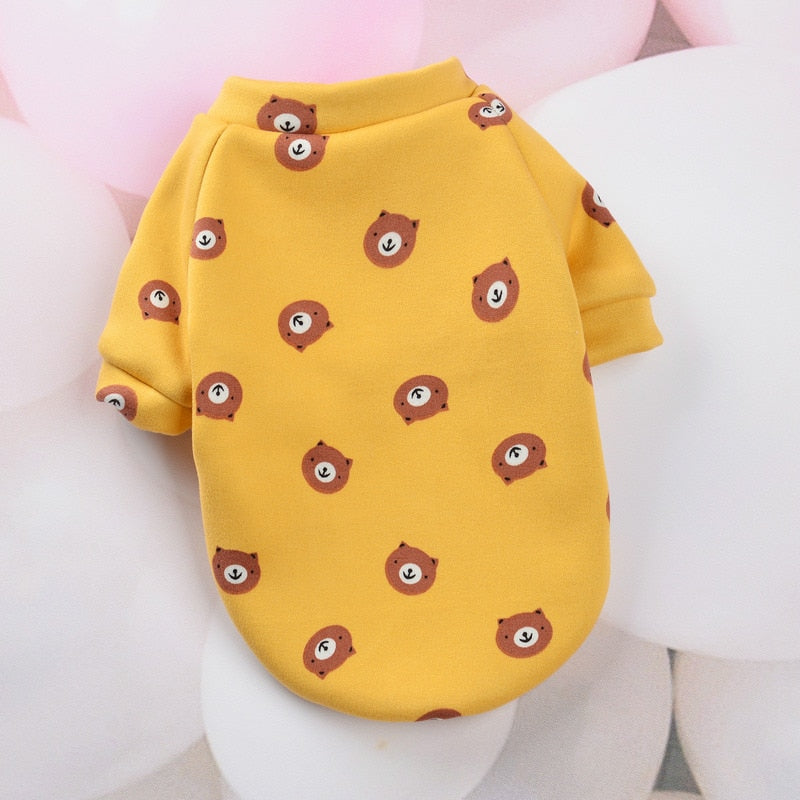 Pet Dog Costume Cute Animal Printed Pet Coat Cotton Soft Pullover Dog Shirt Jacket Sweatshirt Cat Sweater Pets Clothing Outfit