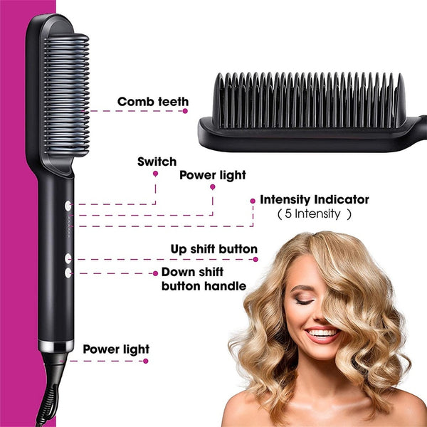Professional Hair Straightener Tourmaline Ceramic Hair Curler Brush Hair Comb Straighteners Curling Hair Iron Hair Styler Tool