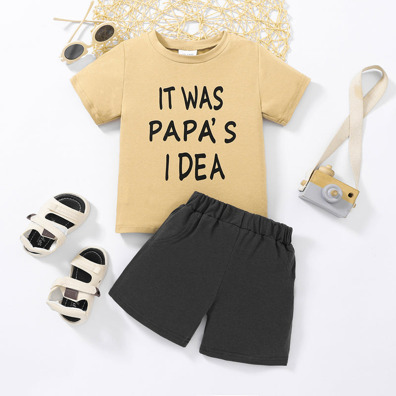 Kids IT WAS PAPA'S IDEA Graphic Tee and Shorts Set