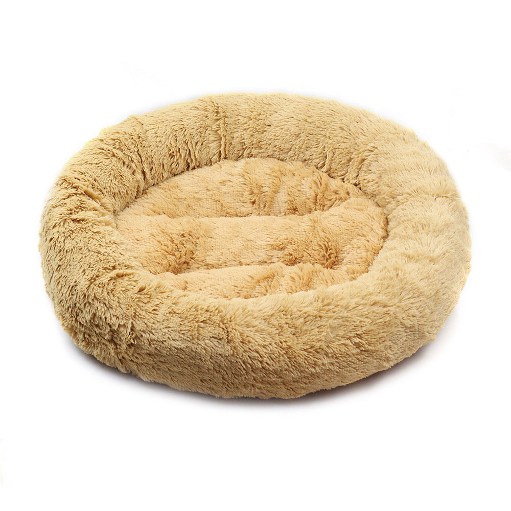 55*55 cm Colorful Dog Kennel Cat Kennel Pet Bed Round Plush Winter Dog Pad Cat Pad Small And Medium Dogs eprolo