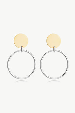 Gold-Plated Stainless Steel Drop Earrings