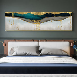 Abstract Golden Pigment Canvas