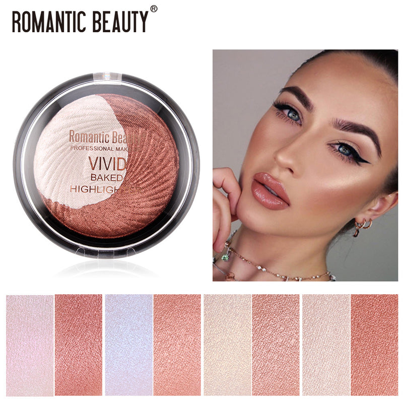 Romantic Beauty Two-Color Highlight Powder To Decorate The Face Pearl Light To Brighten The Lasting Highlight Powder