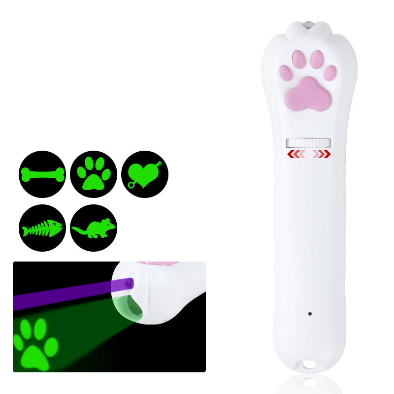LED Projection Cat Claw Funny Cat Stick USB Charging Cat Supplies Multi-Pattern Six-In-One Infrared