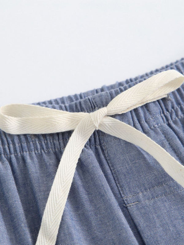 Men's gauze cotton pants loose air conditioning pants