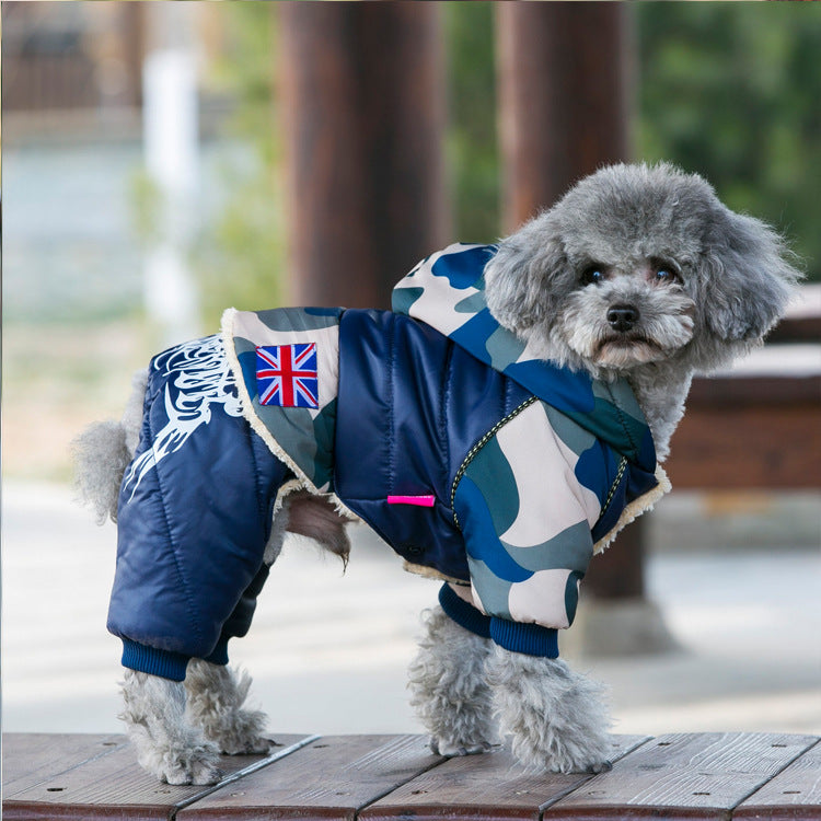 Pet Down Padded Jacket New Autumn and Winter Padded Jacket Waterproof Thickened Dog Clothes Teddy Dog Clothing