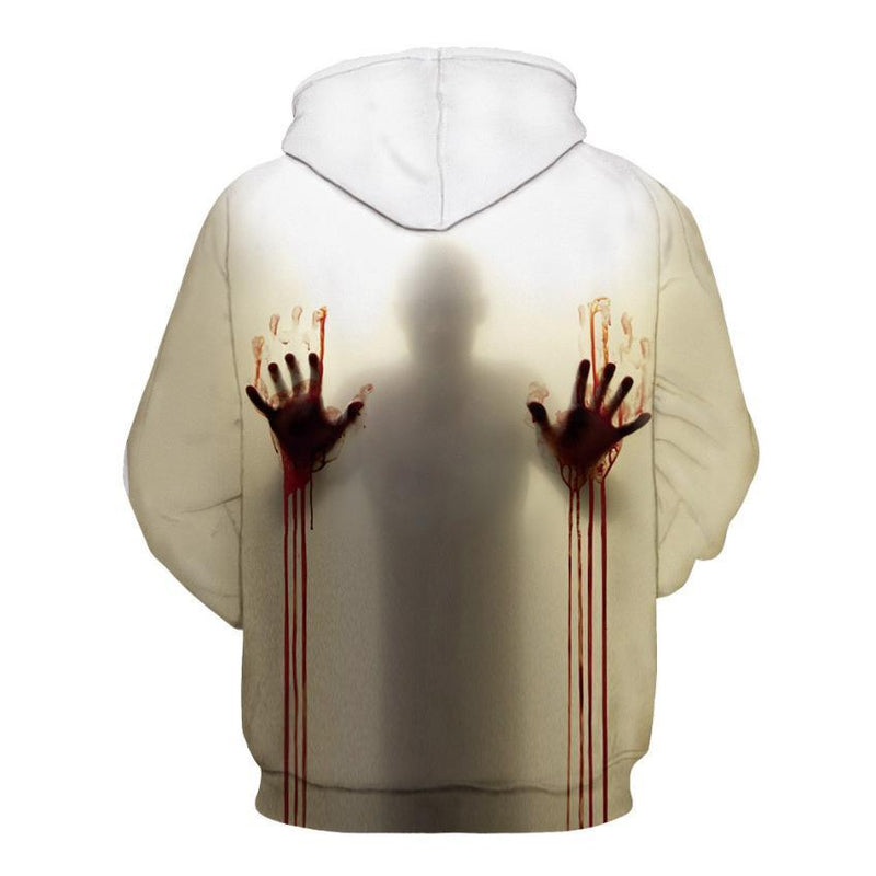 Women Men Halloween Ghost 3D Printing Long Sleeve Hooded Sweatshirts