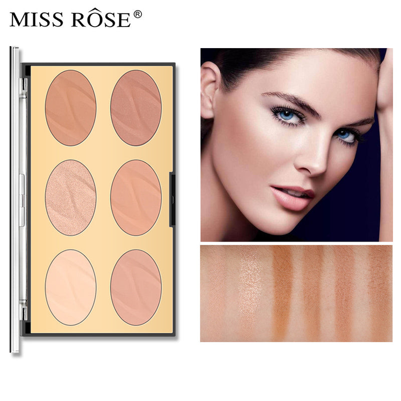 Wet And Dry Matte Multi-Function Six Color Nose Shadow Silhouette High Gloss Powder Oil Waterproof Durable Honey Powder