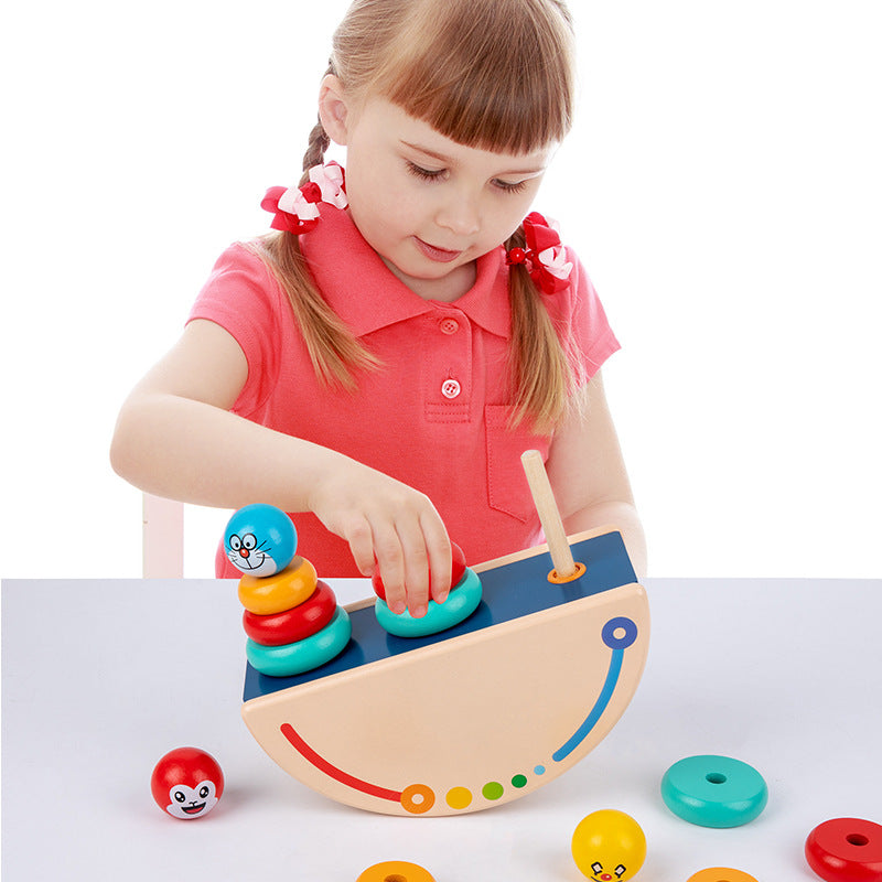 Wooden Balance Set Of Columns Children's Toys Baby Hand-Eye Coordination Logical Thinking Training Early Education Enlightenment Puzzle Building Blocks