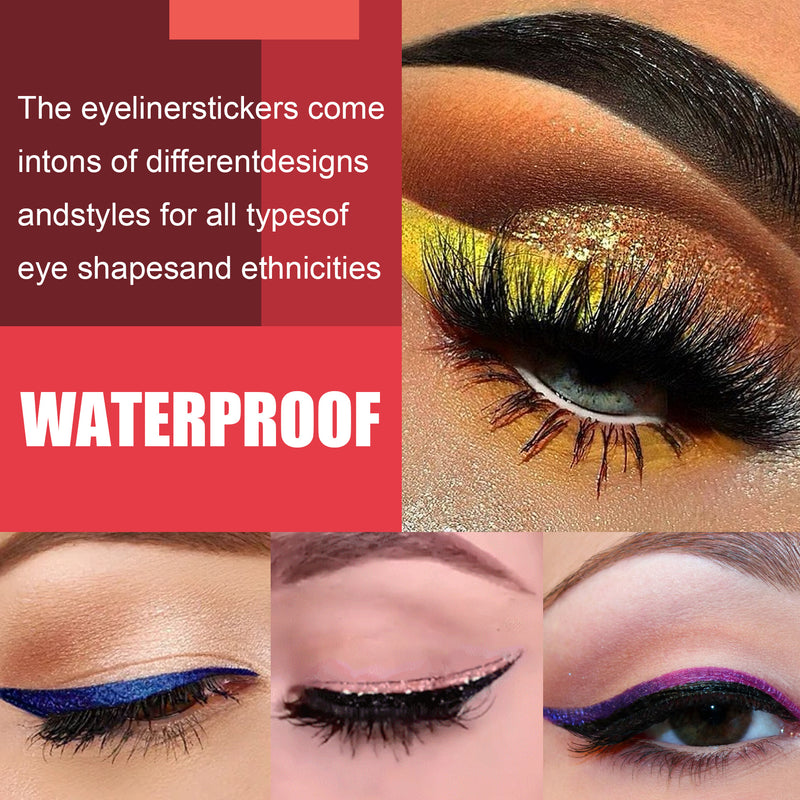 New Glitter Self-Adhesive Eyeliner Eyeshadow Sticker Double Eyelid False Eyelashes Waterproof Party Eye Makeup Sticker