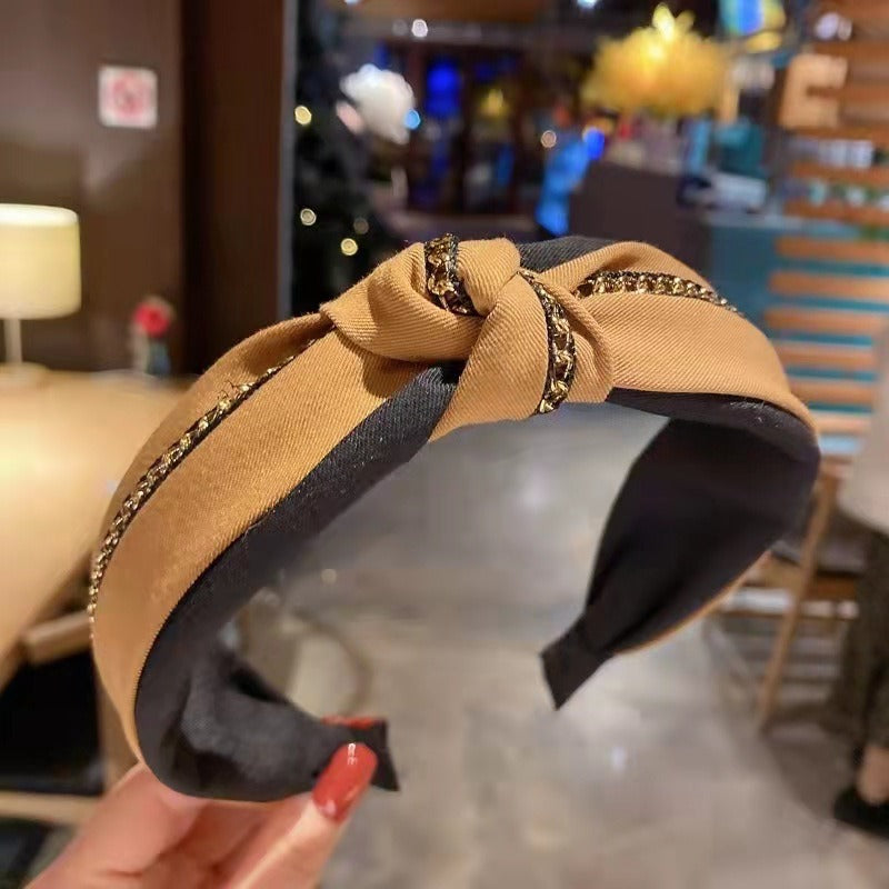 Korean Advanced Versatile Hair Band Net Red Wash Face Pressed Hair Band Out Wide Edge Non slip Hair Clip Headwear