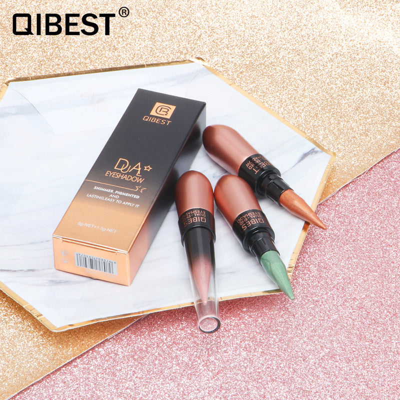 QIBEST Charm Dual-Purpose Pen Silky And Dynamic Eyeliner Soft Texture Eye Shadow Cream Eye Shadow Stick