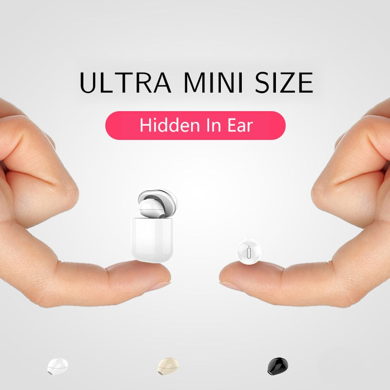 SQRMINI X20 Ultra Mini Wireless Single Earphone Hidden Small Bluetooth 3 hours Music Play Button Control Earbud With Charge Case