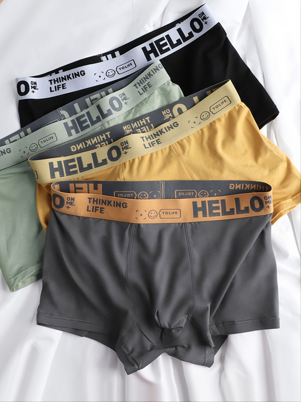 4pcs Men's Stretch Boxer Briefs