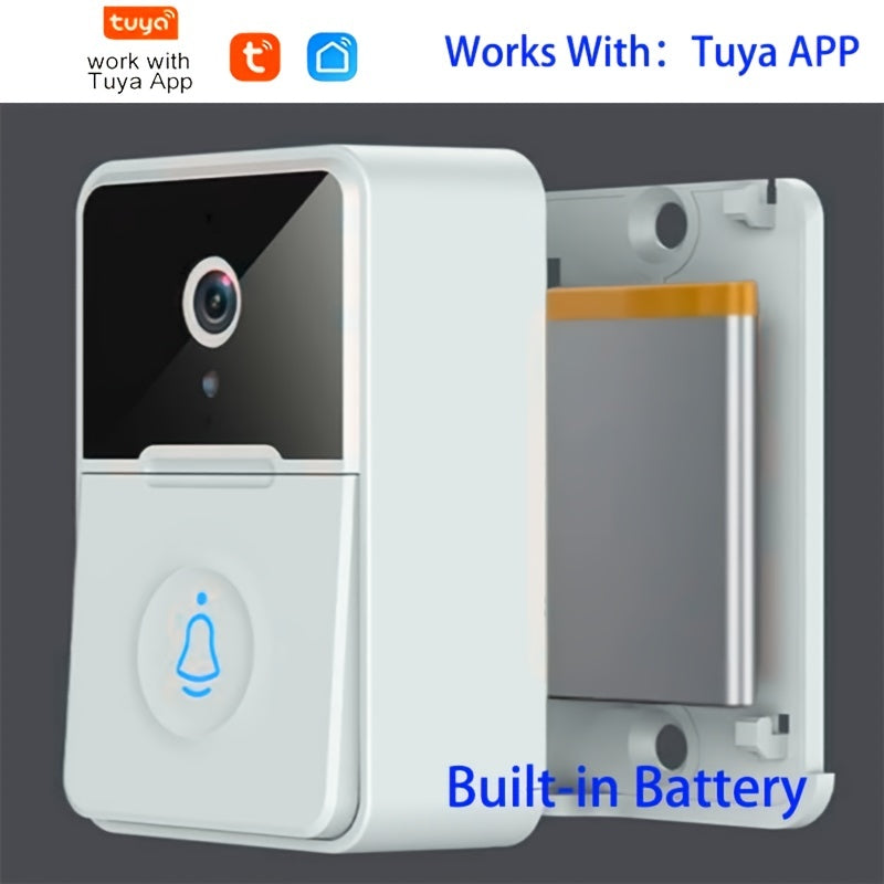 Mini Wireless Video Doorbell With Camera, Wide Angle Intelligent Visual WiFi Rechargeable Security Door Doorbell, 2-Way Audio, Motion Detection, HD Night Vision