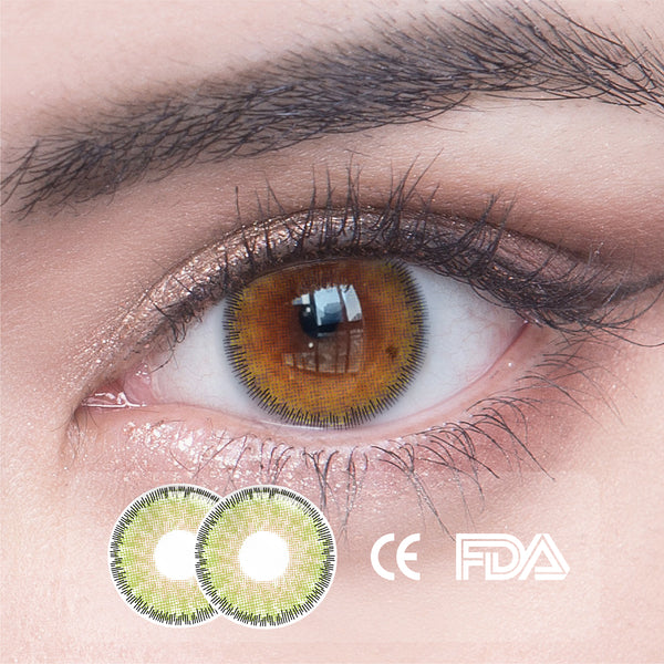 1Pcs FDA Certificate Eyes Beautiful Pupil Colorful Girl Cosplay Contact Lenses Green(0-600°)
